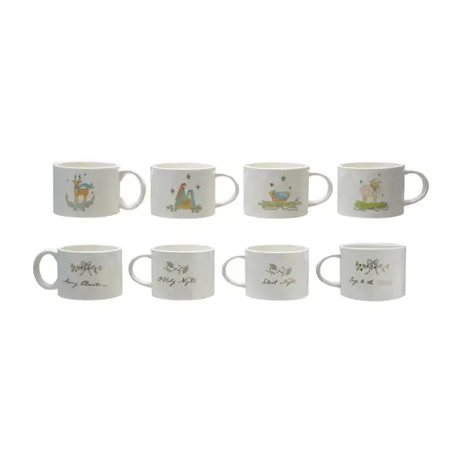 14 oz. Stoneware Mug with Gold Electroplating -