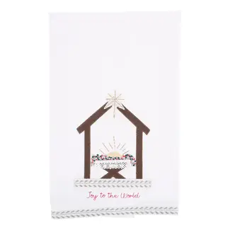 Joy to The World Nativity Tea Towel