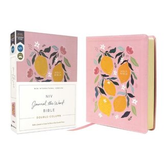 NIV, Journal the Word Bible (Perfect for Note-Taking), Double-Column, Leathersoft, Pink, Red Letter, Comfort Print