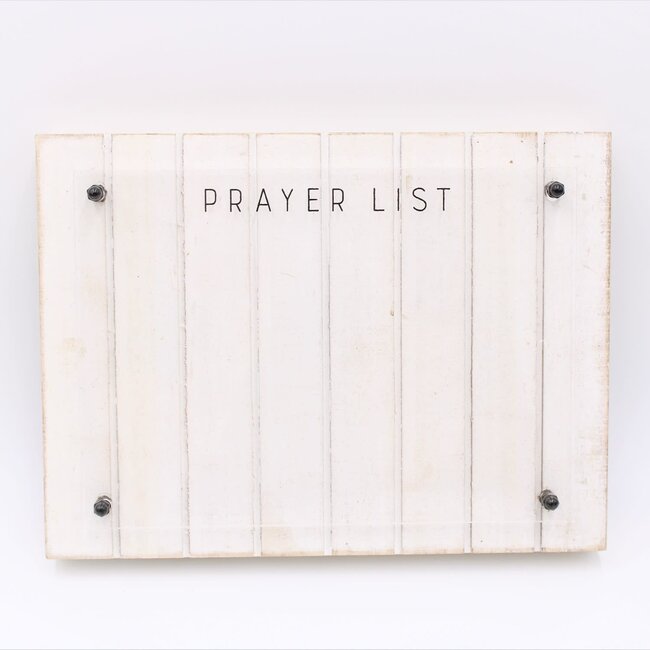 Prayer List Plaque, Wood with Acrylic
