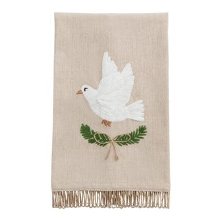 White Dove Embroidered Towel
