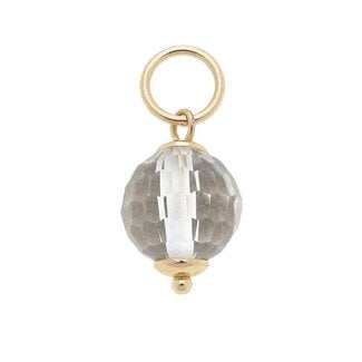 Glass Faceted Bead Charm in Clear