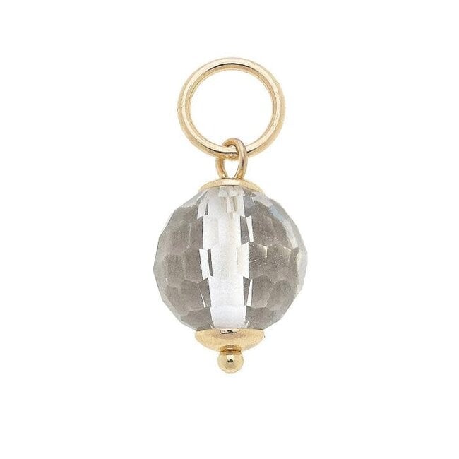 Glass Faceted Bead Charm in Clear