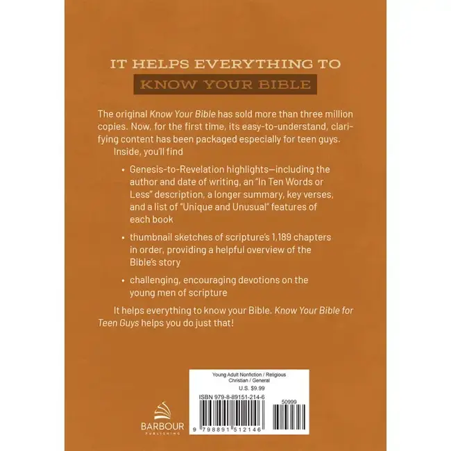 Know Your Bible For Teen Guys