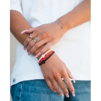 Infinity Cross Bracelet - Grace - Red/Black/White -