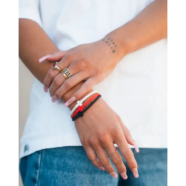 Infinity Cross Bracelet - Grace - Red/Black/White -