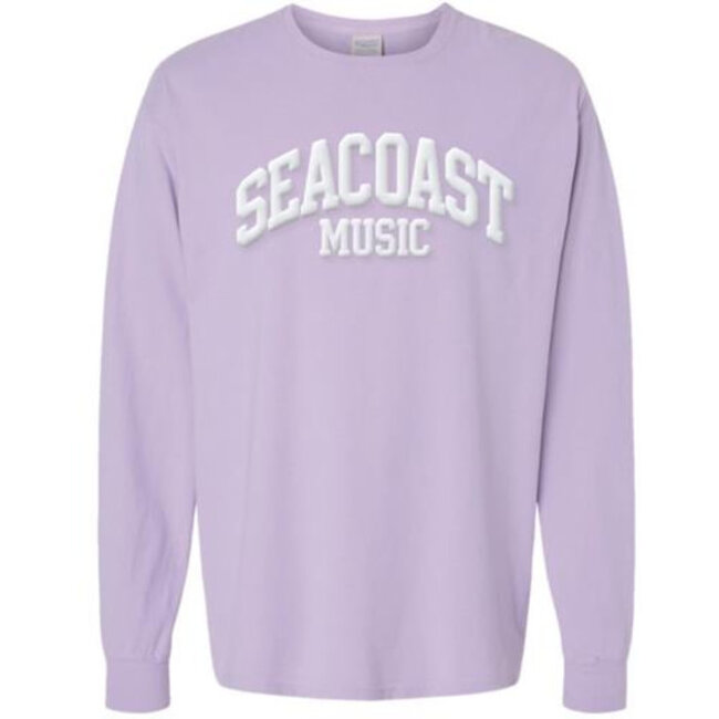Seacoast Music Collegiate Long Sleeve T w/ Puff Ink - Lavender