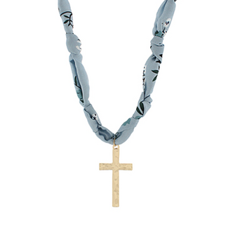 Hammered Cross Scarf Choker