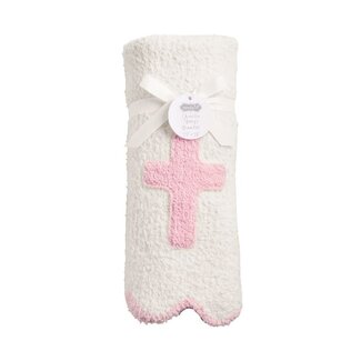 Pink Cross Chenille Blanket