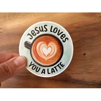 Jesus Loves You A Latte Sticker