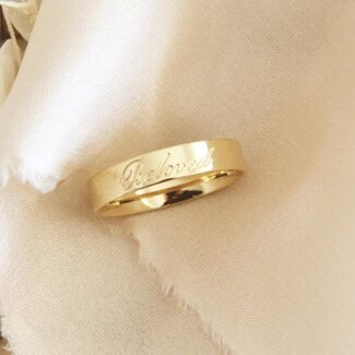 Beloved 4mm  Band Ring, Ephesians 5:1