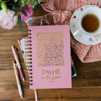 Dwell in the Word Journal - Linen Gold Foil Bound