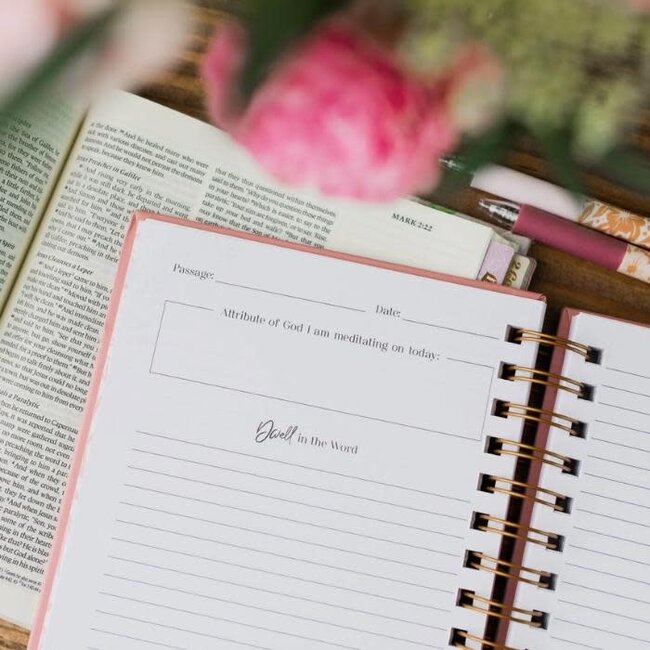 Dwell in the Word Journal - Linen Gold Foil Bound