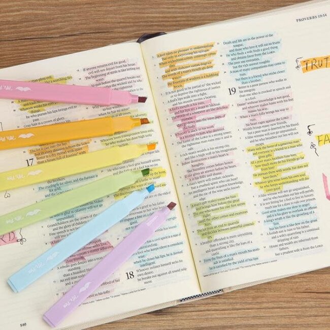 Aesthetic Highlighters and Pens No Bleed, 12 Pack, Pastel