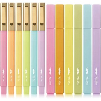 Aesthetic Highlighters and Pens No Bleed, 12 Pack, Pastel