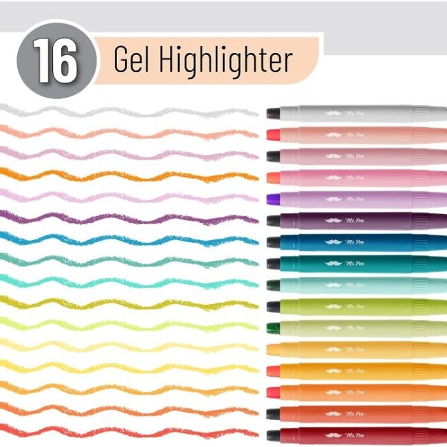 Mr Pen 16-Pack No Bleed Bible Highlighters
