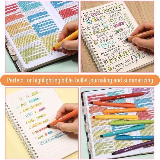 Mr Pen 16-Pack No Bleed Bible Highlighters