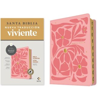 Biblia Ultrafina Ntv, Letra Grande Con Filament (Sentipiel, Flores Rosa, Índice, Letra Roja)