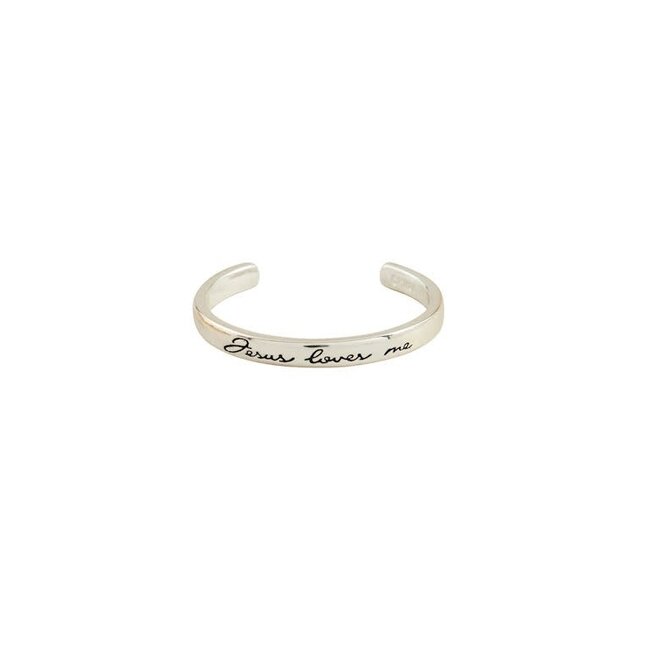 Jesus Loves Me Cuff - Silver