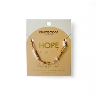 Morse Code Pearl & Waterproof Gold Paperclip Chain Necklace | HOPE