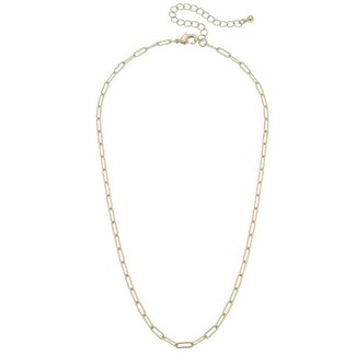Celia Paperclip Chain Charm Necklace Base in Shiny Gold
