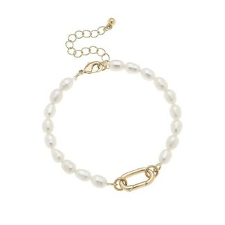 Piper Freshwater Pearl Charm Bracelet Base in Ivory
