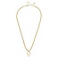 Foster Open Cross Ball Bead Necklace in Shiny Gold