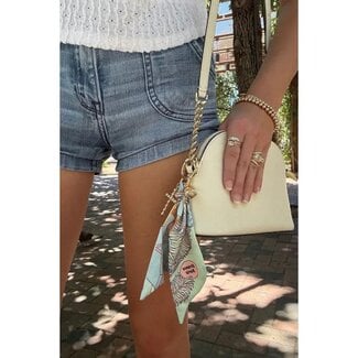 Louisa Beaded Cross Scarf Bag Charm in Pastel Multi