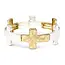 Worn Gold and Silver Cross Stretch Bracelet