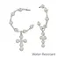 Silver Beaded Hoop with Cross Drop Earrings