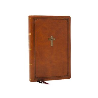 KJV Personal Size Large Print End-of-Verse Reference Bible, Brown Leathersoft, Red Letter, Comfort Print (Thumb Indexed)