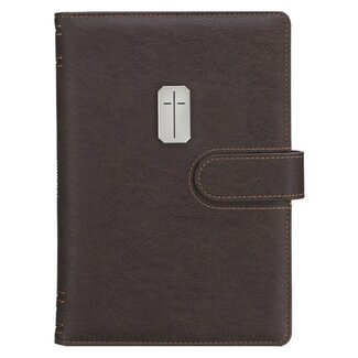 Journal Cover w/Lined Insert Brown Cross/Man of God 1 Tim. 6:11