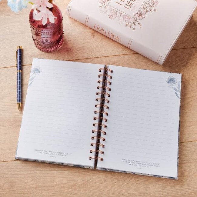 Journal Spiral Blue Floral Trust In the Lord Prov. 3:5