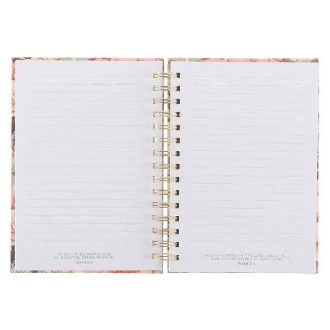 Journal Spiral-bound Floral Strong & Courageous Josh. 1:9