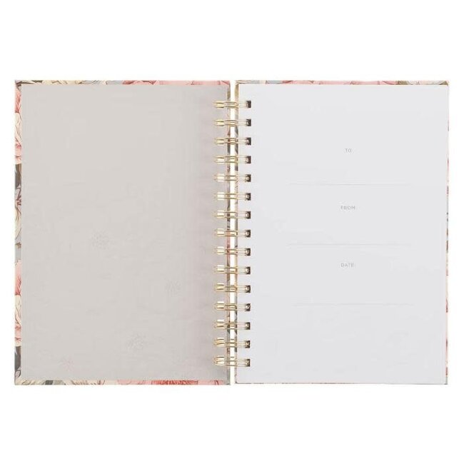 Journal Spiral-bound Floral Strong & Courageous Josh. 1:9