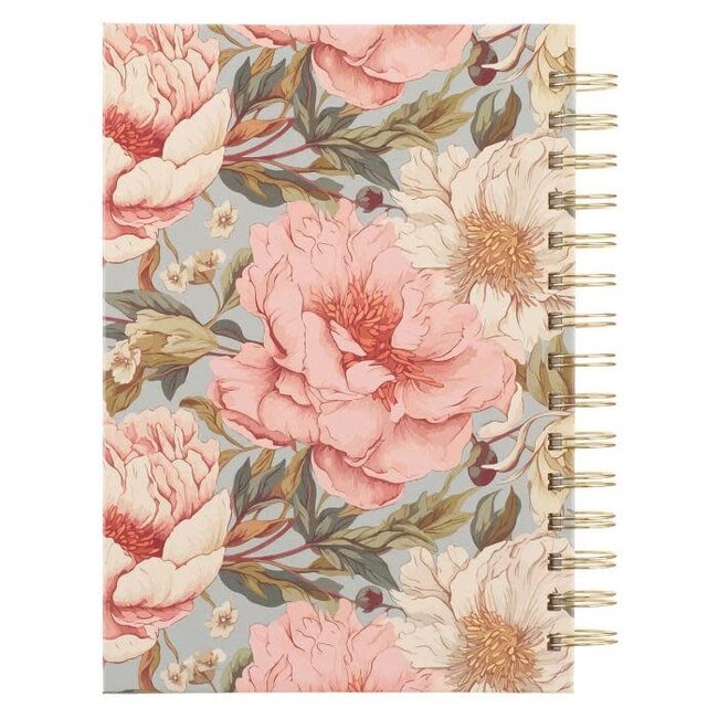 Journal Spiral-bound Floral Strong & Courageous Josh. 1:9