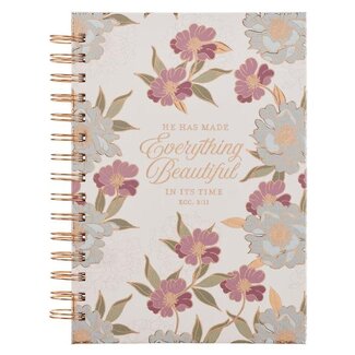Journal Spiral-bound White Floral Everything Beautiful Ecc. 3:11