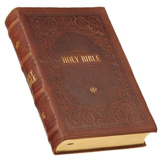 KJV Bible Giant Print Standard-size Full-grain Leather Dark Brown