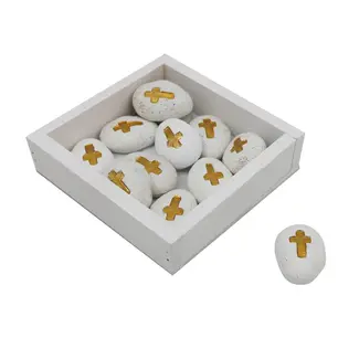 Resin Stone with Gold Cross