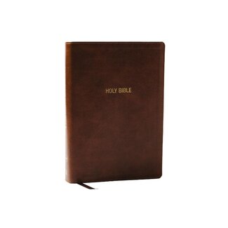NKJV Foundation Study Bible, Wide-Margin, Brown Leathersoft, Red Letter