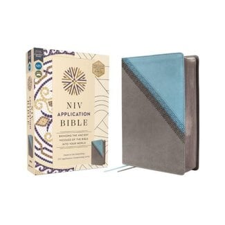 NIV Application Bible, Leathersoft, Teal/Grey, Red Letter, Comfort Print
