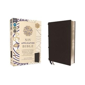 NIV Application Bible, Genuine Leather, Calfskin, Black, Red Letter, Comfort Print