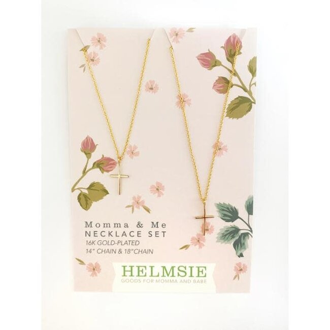 Momma + Me Cross Necklace Set