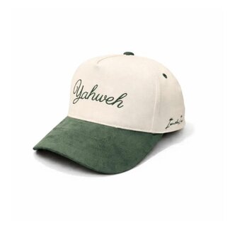 Yahweh Hat - Cream & Green Suede