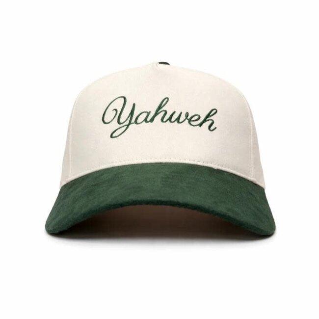 Yahweh Hat - Cream & Green Suede