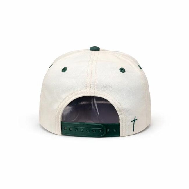 Yahweh Hat - Cream & Green Suede