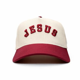Jesus - Maroon & Cream Hat