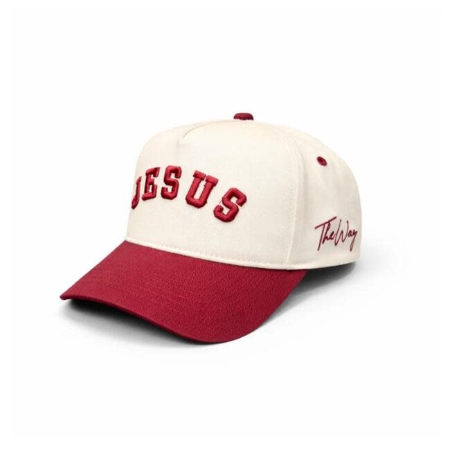 Jesus - Maroon & Cream Hat