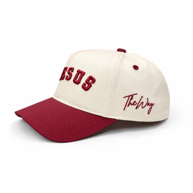 Jesus - Maroon & Cream Hat
