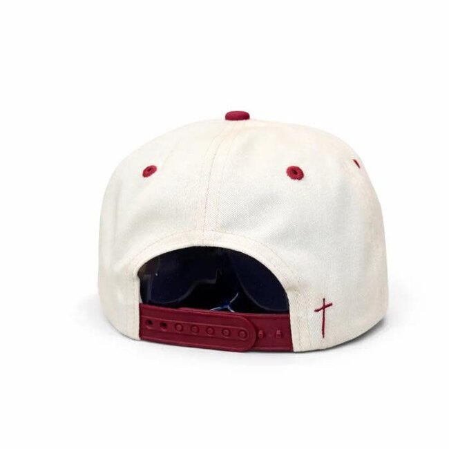 Jesus - Maroon & Cream Hat (Upside down)
